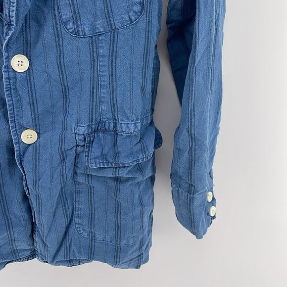 Alex Mill Boy cotton linen blend lightly lined two button pinstripe blazer sz XS - Picture 4 of 6